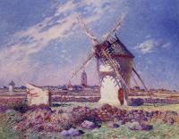 Ferdinand Loyen Du Puigaudeau - Windmills near the Town of Batz